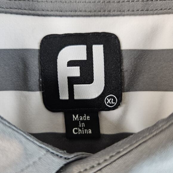 Footjoy Mens XL Gray,White,Peach Polo Moisture Wicking Golf Preppy - Picture 5 of 6